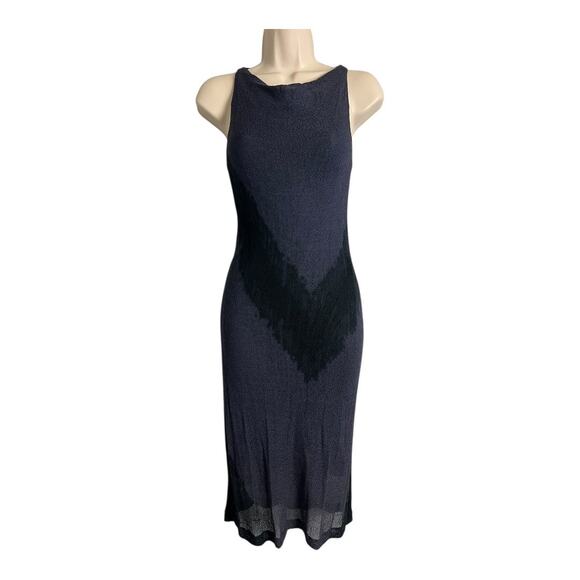 Jussara Sleeveless Fitted Midi Sheath Dress Net Mesh Boho Mermaid Indie S Small - Picture 1 of 9
